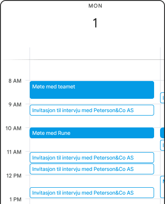Illustration of Google calendar scheduling